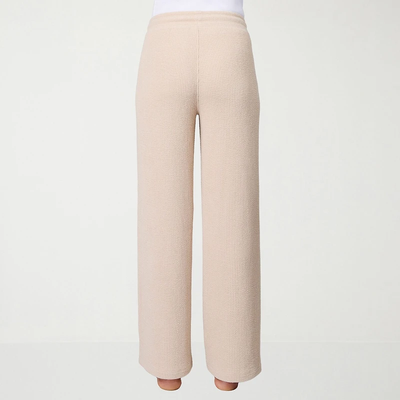 Free Country Womens Comfort Waistband Wide Leg Mid Rise Drawstring Pant
