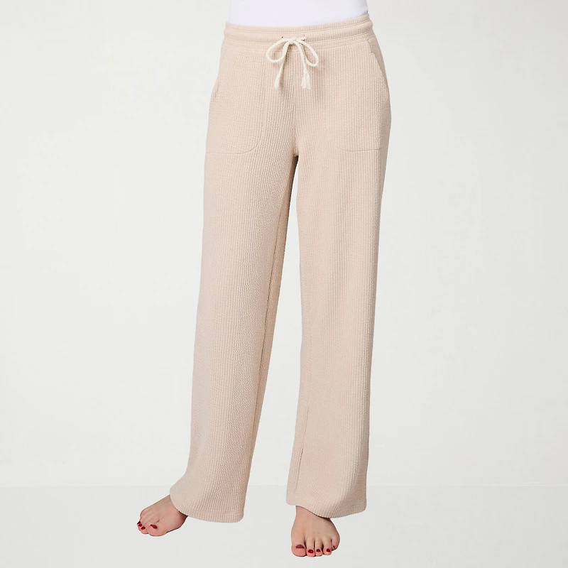Free Country Womens Comfort Waistband Wide Leg Mid Rise Drawstring Pant