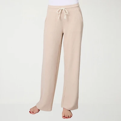 Free Country Womens Comfort Waistband Wide Leg Mid Rise Drawstring Pant