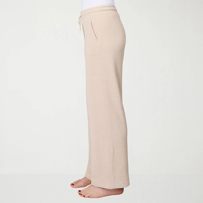 Free Country Womens Comfort Waistband Wide Leg Mid Rise Drawstring Pant