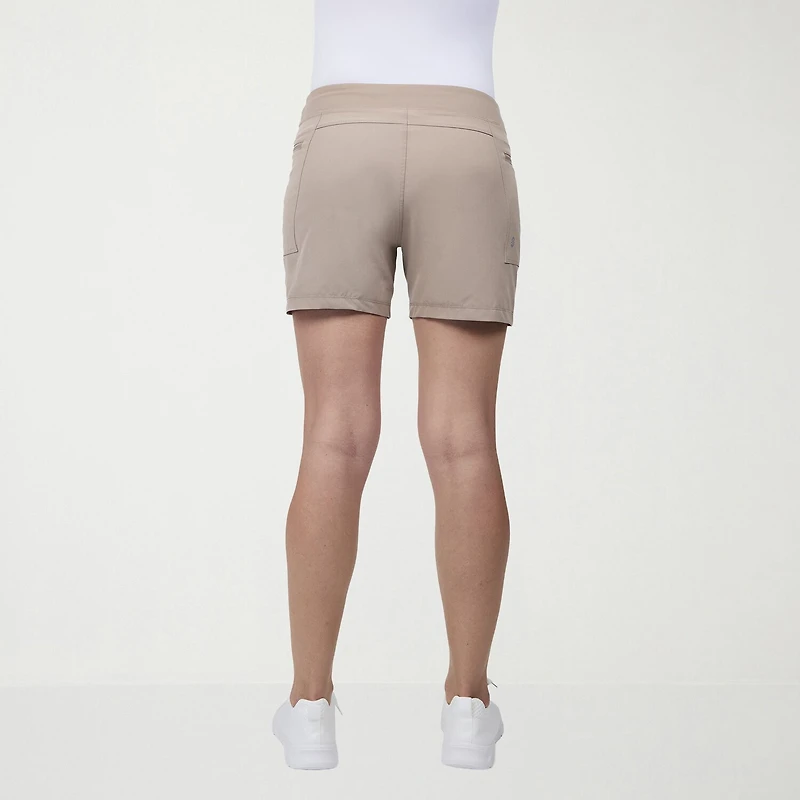 Free Country Womens Mid Rise Stretch Fabric Active Pull-On Short