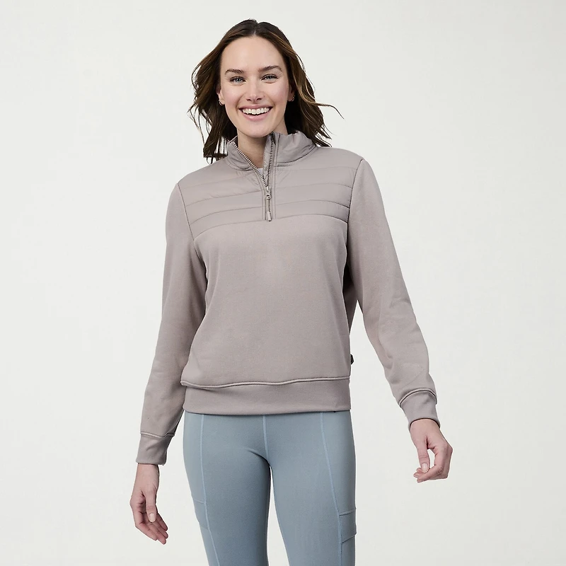 Free Country Womens High Neck Long Sleeve Quarter-Zip Pullover