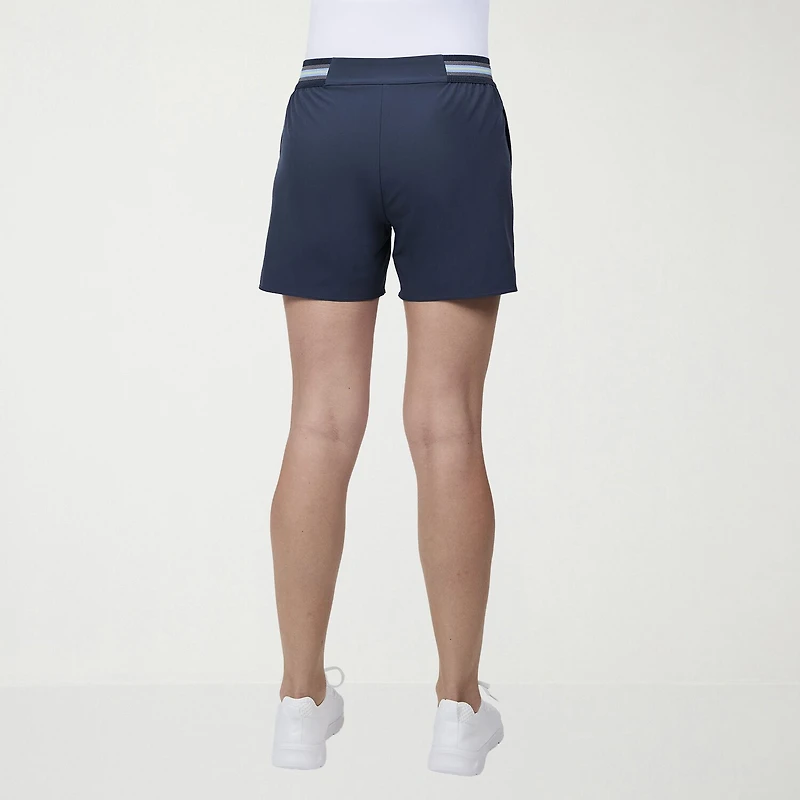 Free Country Womens Mid Rise Stretch Fabric Moisture Wicking Active Pull-On Short