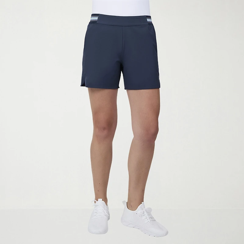 Free Country Womens Mid Rise Stretch Fabric Moisture Wicking Active Pull-On Short