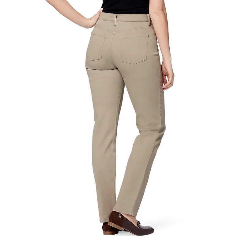 Gloria Vanderbilt Womens Misses Long High Rise Stretch Fabric Tapered Leg Jean
