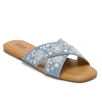 a.n.a Womens Embroidery Slide Sandals