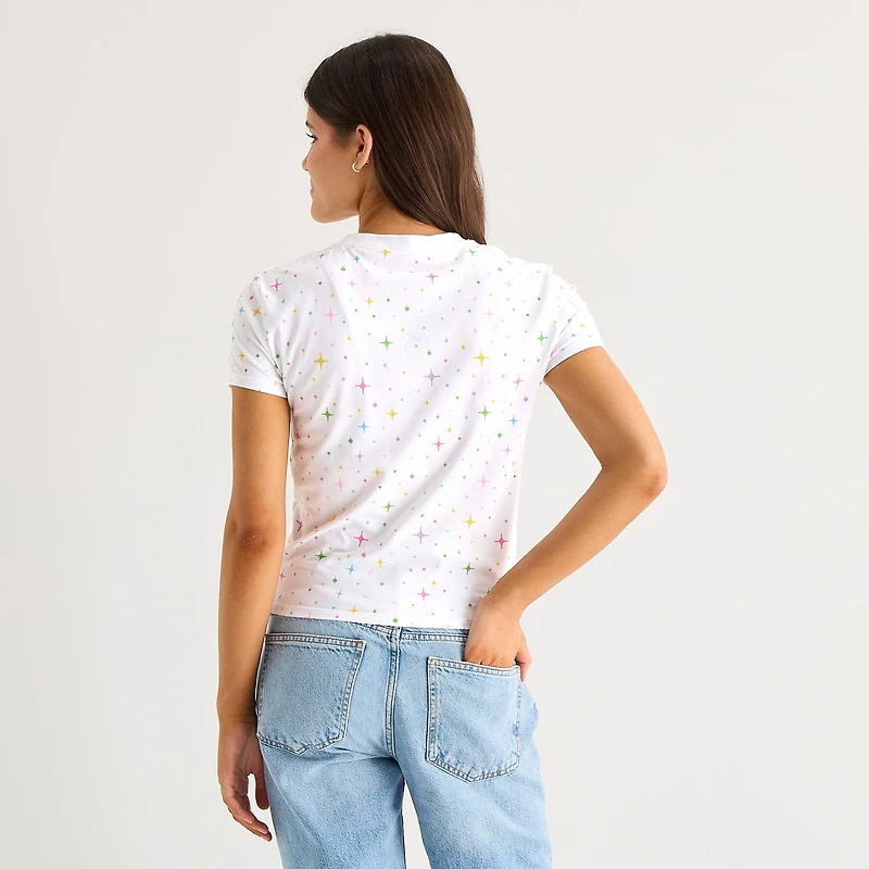 Hello Kitty® And Friends X The Powerpuff Girls™ Juniors Womens Short Sleeve Graphic T-Shirt