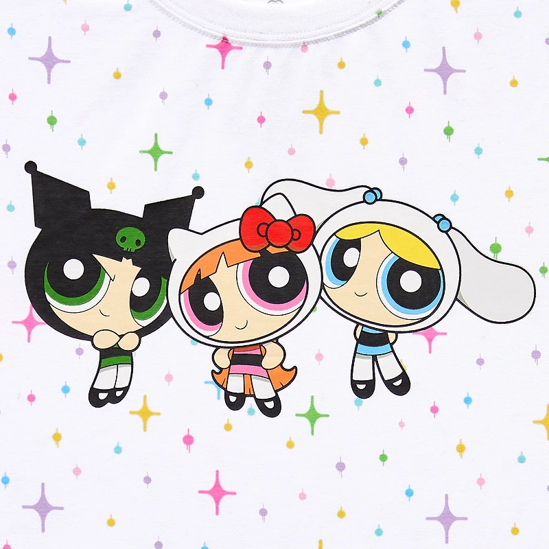Hello Kitty® And Friends X The Powerpuff Girls™ Juniors Womens Short Sleeve Graphic T-Shirt