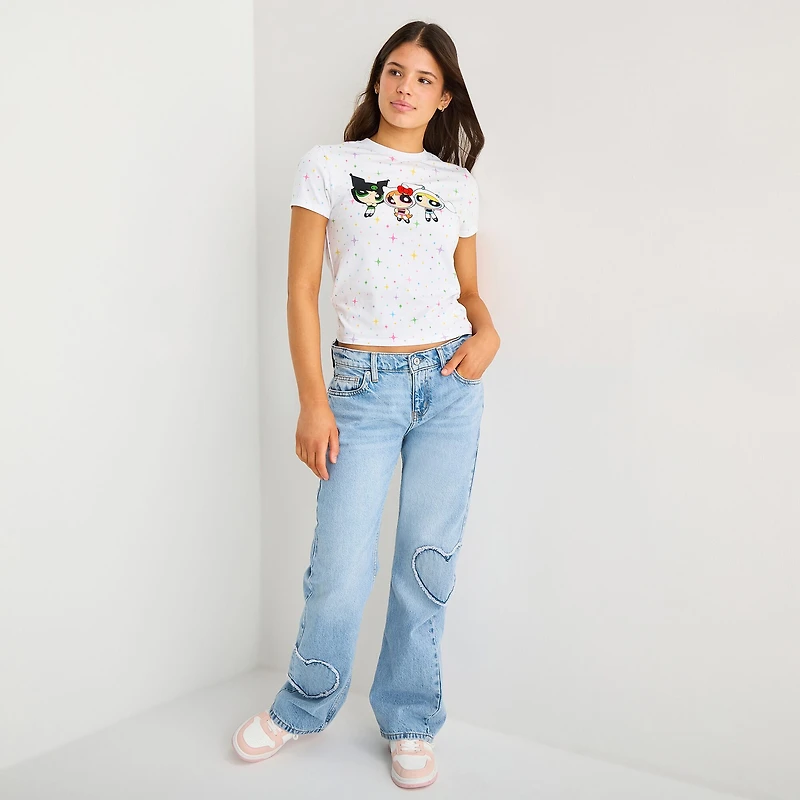 Hello Kitty® And Friends X The Powerpuff Girls™ Juniors Womens Short Sleeve Graphic T-Shirt