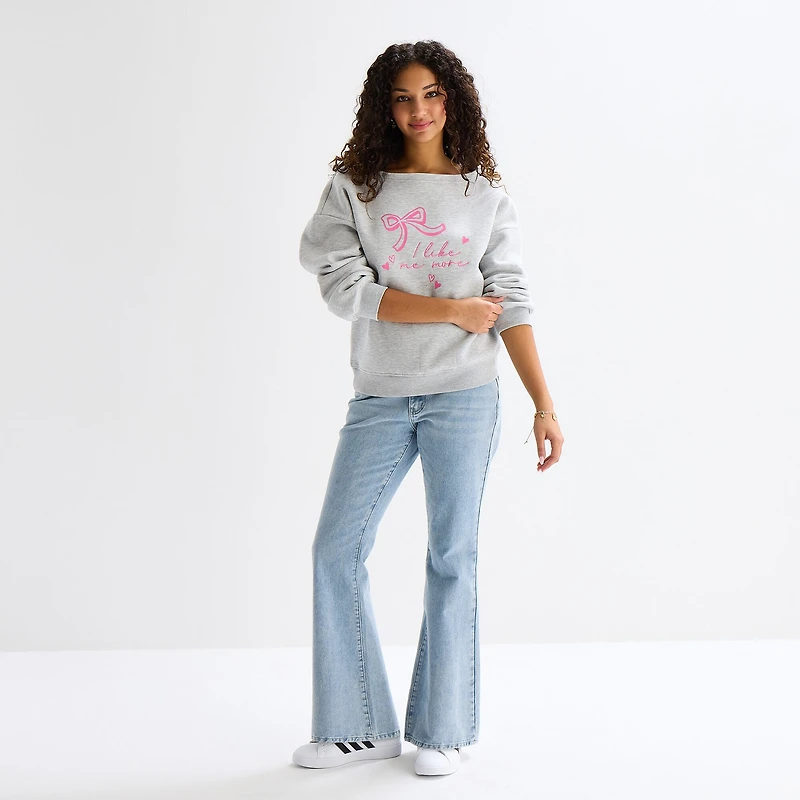 Forever 21 Womens Plus Boat Neck Long Sleeve Sweatshirt
