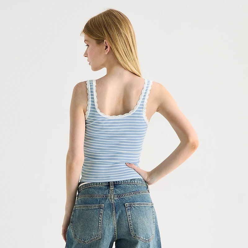Arizona Womens Juniors Scoop Neck Sleeveless Tank Top