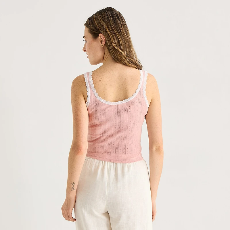 Arizona Womens Juniors Scoop Neck Sleeveless Tank Top
