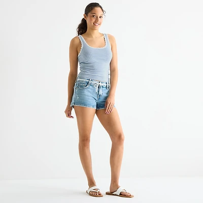 Arizona Womens 2 1/2" Low Rise Juniors Denim Short