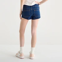 Arizona Womens 2 1/2" Low Rise Juniors Micro Denim Short