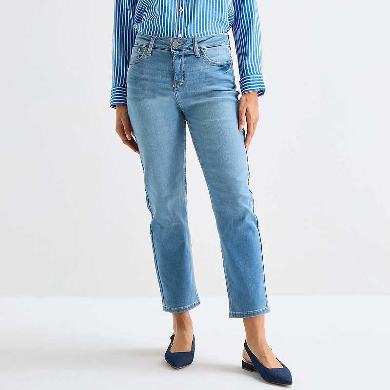 Liz Claiborne Lana Womens High Rise Cropped Jean