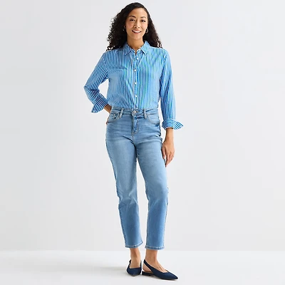 Liz Claiborne Lana Womens High Rise Cropped Jean