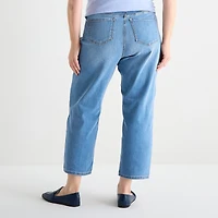 Liz Claiborne Womens - Plus High Rise Cropped Jean