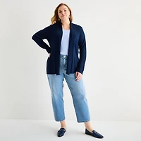 Liz Claiborne Womens - Plus High Rise Cropped Jean