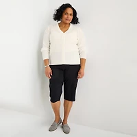 Liz Claiborne Lisa Womens Plus Straight Capri Pant