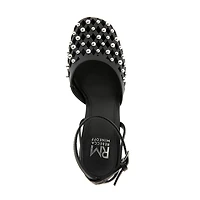 RM Rebecca Minkoff Fiona Womens Round Closed Toe Spool Heel Pumps