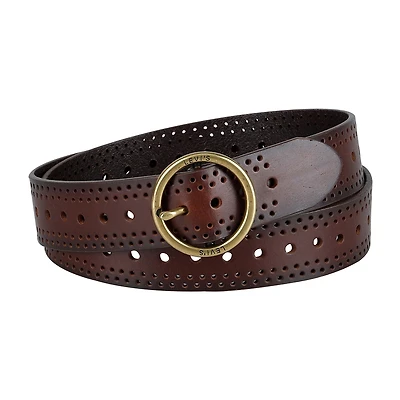 Levi's® Fully Adjustable Belt, Round Centerbar Buckle, Genuine Leather Womens Belt