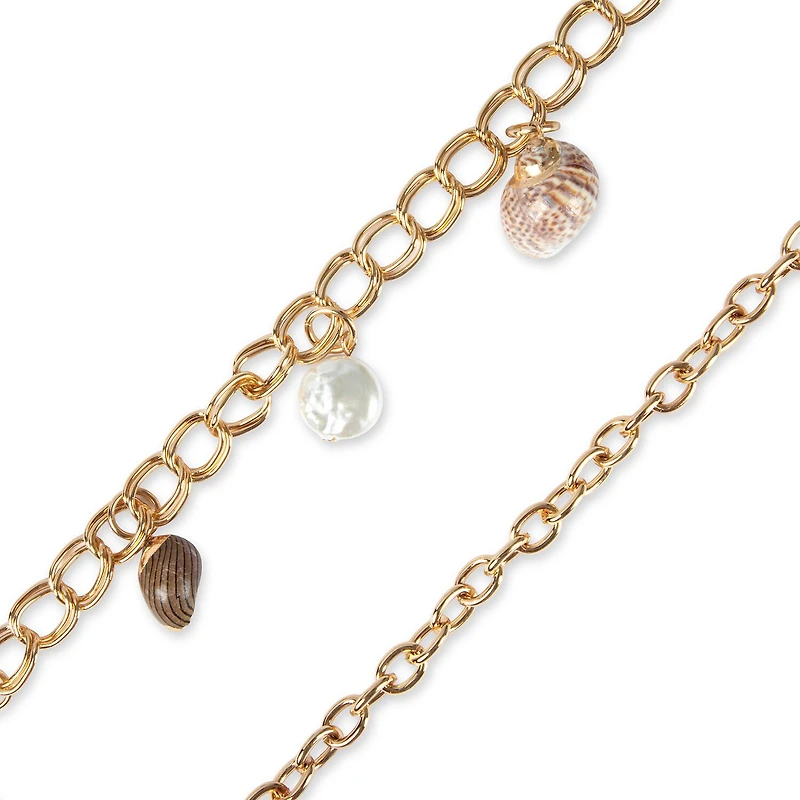 JS Jessica Simpson Shell Charm Chain Womens Belt