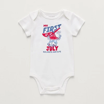 Okie Dokie Baby Unisex Round Neck Short Sleeve Rib Bodysuit