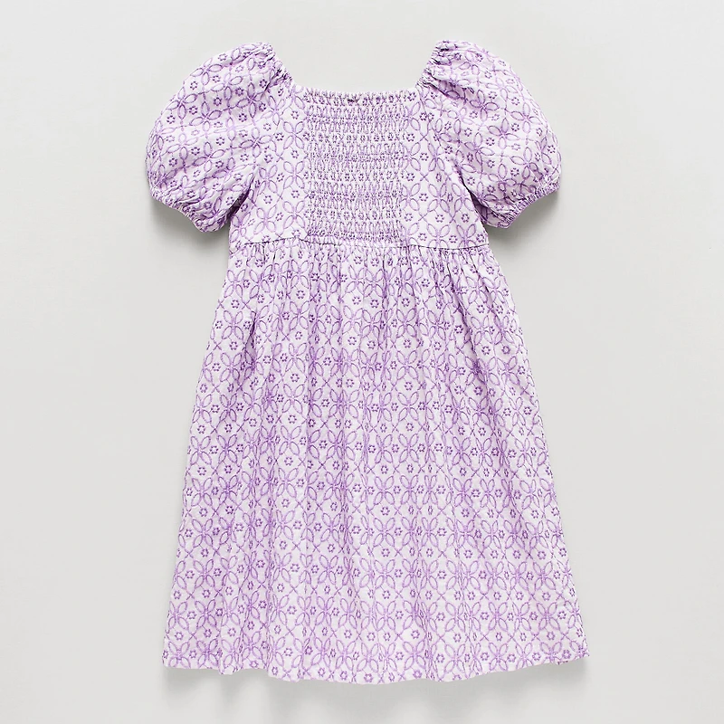 Thereabouts Little & Big Kid Girls Short Sleeve Puffed Empire Waist Dress