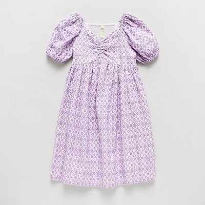 Thereabouts Little & Big Kid Girls Short Sleeve Puffed Empire Waist Dress