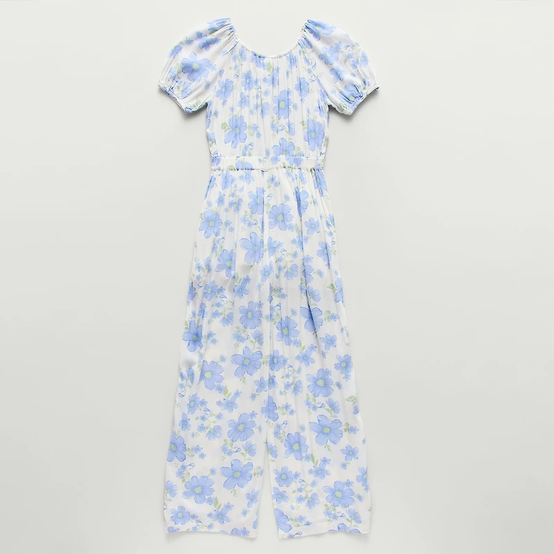 Thereabouts Little & Big Kid Girls Round Neck Short Sleeve Jumpsuit