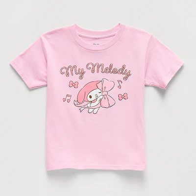 Little & Big Kid Girls Crew Neck Short Sleeve Regular Fit My Melody Graphic T-Shirt