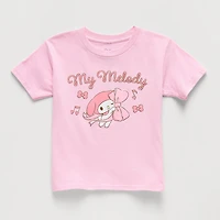 Little & Big Kid Girls Crew Neck Short Sleeve Regular Fit My Melody Graphic T-Shirt