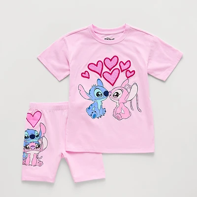 Disney Collection Little & Big Kid Girls Lilo Stitch 2-pc. Short Set