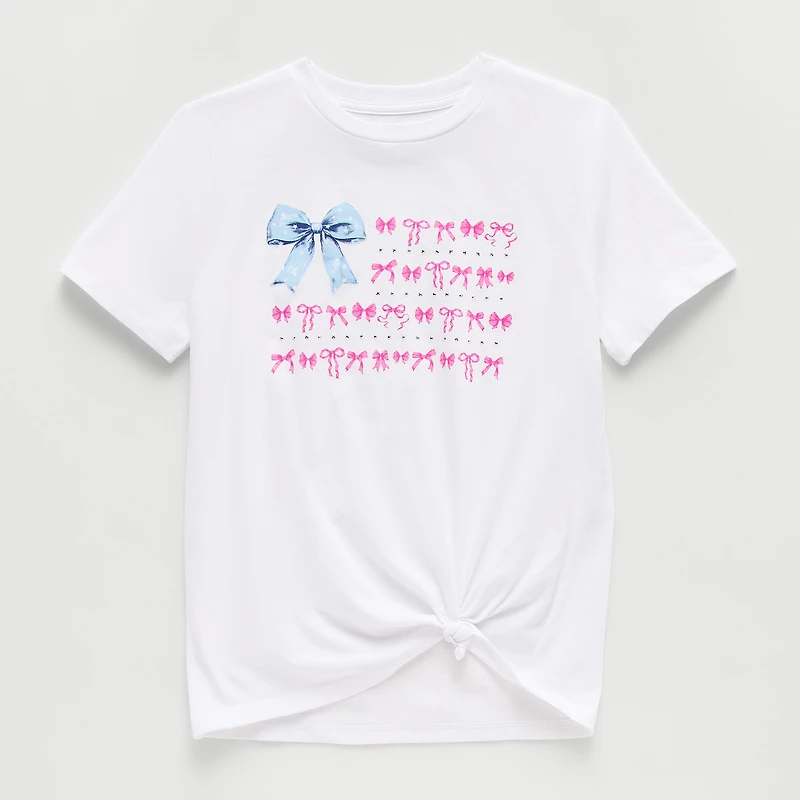 Thereabouts Little & Big Kid Girls Crew Neck Short Sleeve Oversized Graphic T-Shirt