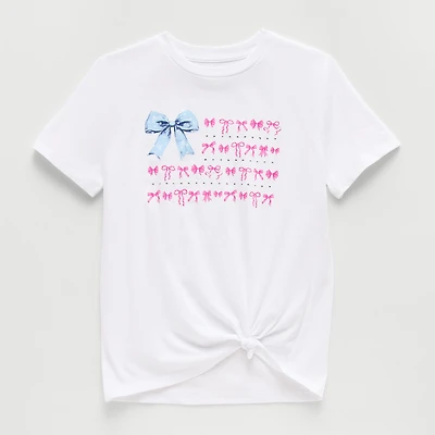 Thereabouts Little & Big Kid Girls Crew Neck Short Sleeve Oversized Graphic T-Shirt