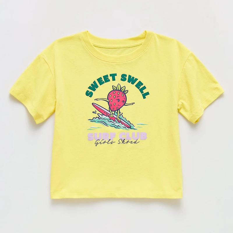 Xersion Little & Big Kid Girls Crew Neck Short Sleeve Relaxed Fit Graphic T-Shirt