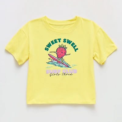 Xersion Little & Big Kid Girls Crew Neck Short Sleeve Relaxed Fit Graphic T-Shirt