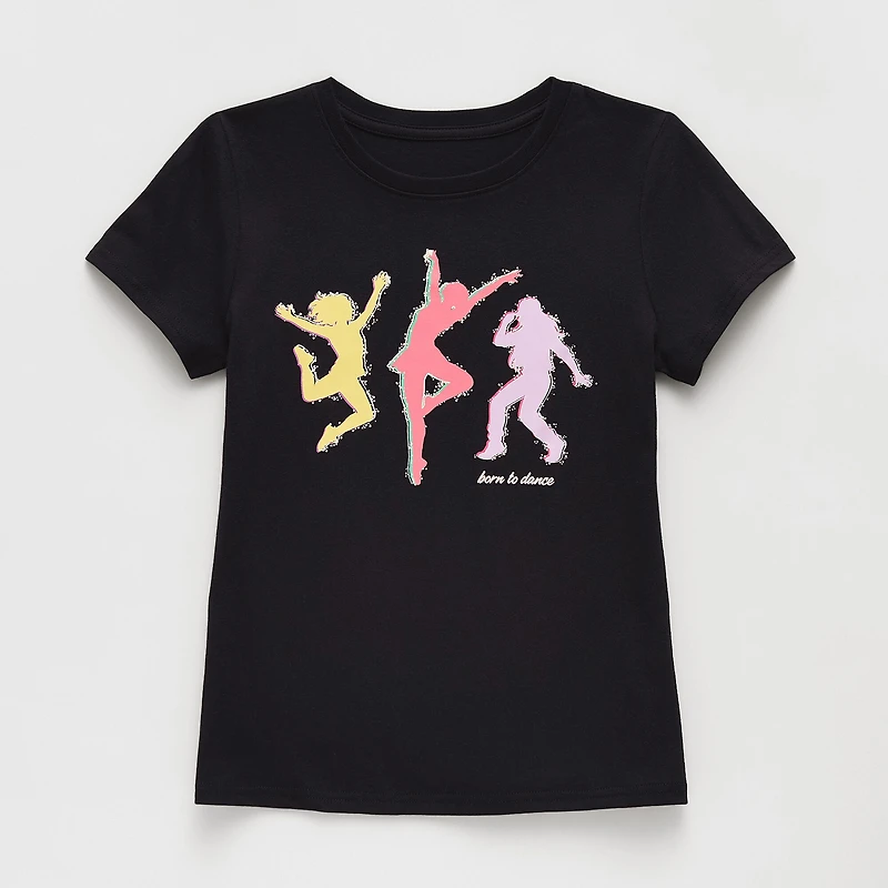 Xersion Little & Big Kid Girls Crew Neck Short Sleeve Regular Fit Graphic T-Shirt