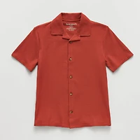 Thereabouts Little & Big Kid Boys Short Sleeve Fitted Regular Fit Button-Down Shirt