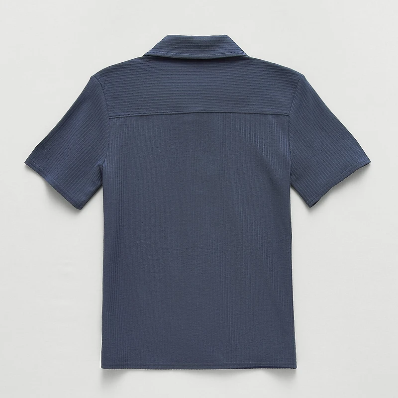 Thereabouts Little & Big Kid Boys Short Sleeve Fitted Regular Fit Button-Down Shirt