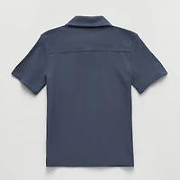 Thereabouts Little & Big Kid Boys Short Sleeve Fitted Regular Fit Button-Down Shirt