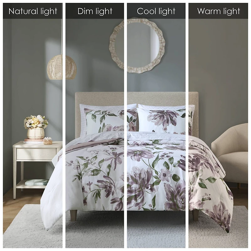 Madison Park Essentials Leena Floral Complete Bedding Set with Sheets