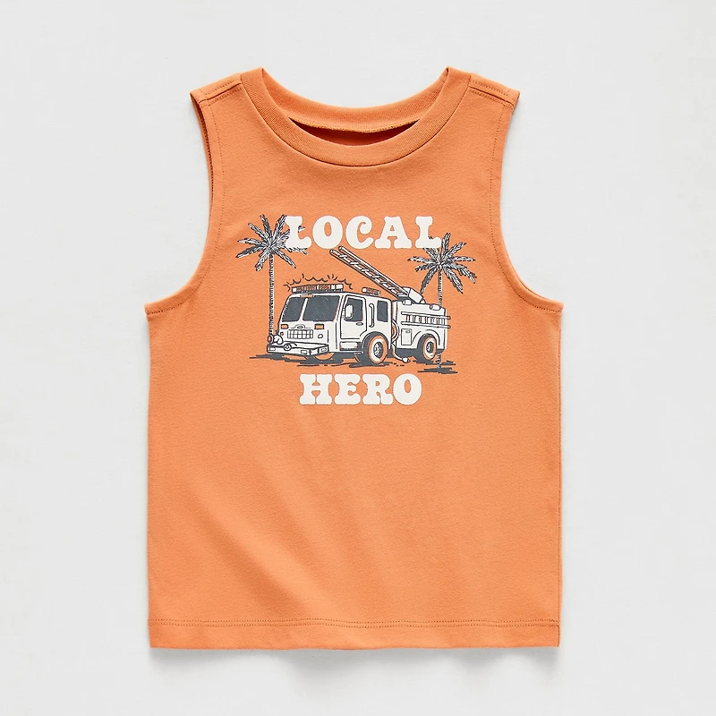 Okie Dokie Toddler & Little Boys Round Neck Sleeveless Tank Top