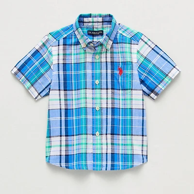 U.S. Polo Assn. Toddler Boys Short Sleeve Regular Fit Button-Down Shirt