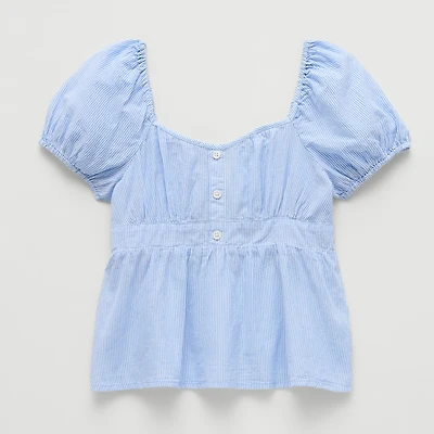 Thereabouts Little & Big Kid Girls Sweetheart Neck Short Sleeve Babydoll Top
