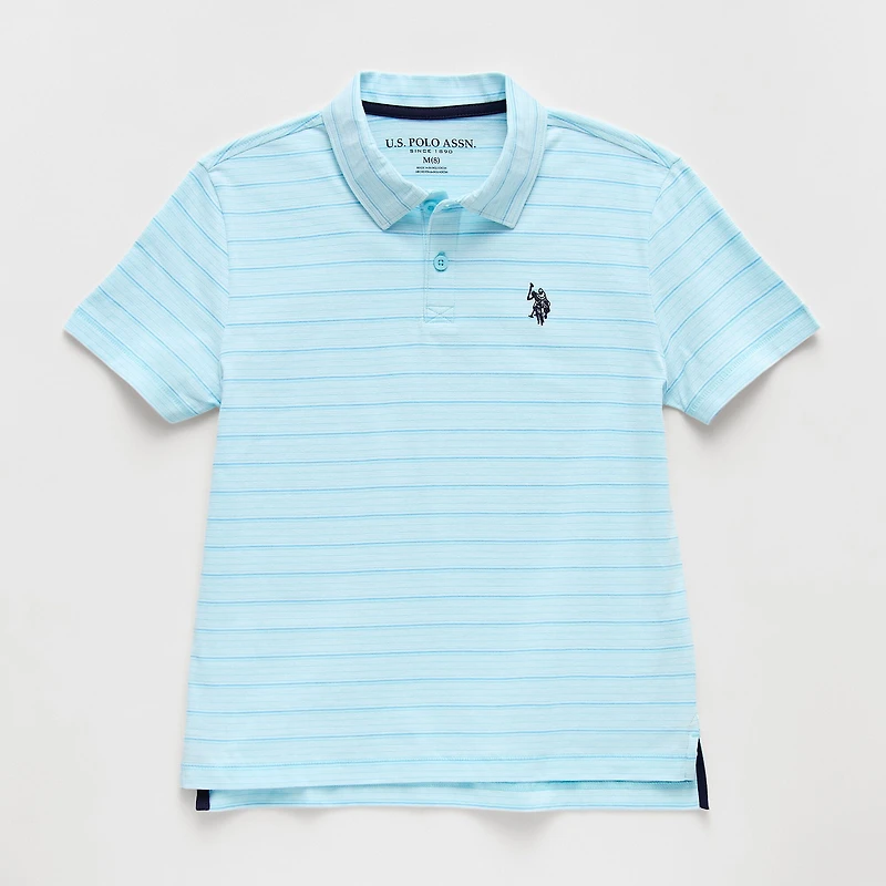 U.S. Polo Assn. Little & Big Kid Boys Short Sleeve Regular Fit Embroidered Shirt