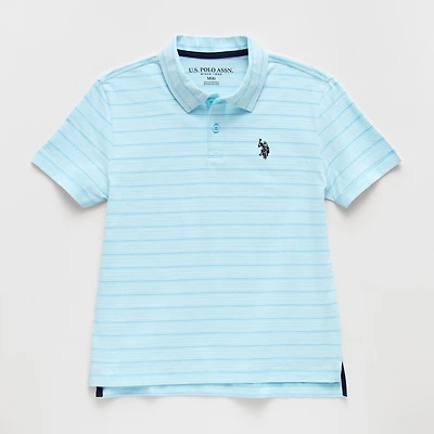 U.S. Polo Assn. Little & Big Kid Boys Short Sleeve Regular Fit Embroidered Shirt