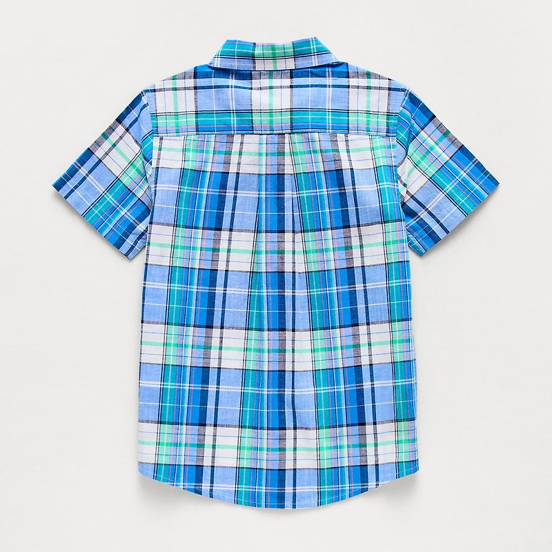 U.S. Polo Assn. Little & Big Kid Boys Short Sleeve Regular Fit Embroidered Button-Down Shirt