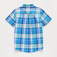 U.S. Polo Assn. Little & Big Kid Boys Short Sleeve Regular Fit Embroidered Button-Down Shirt