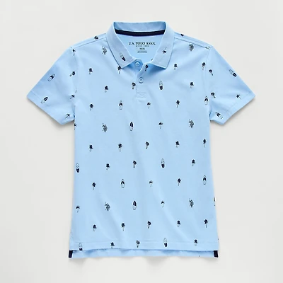 U.S. Polo Assn. Little & Big Kid Boys Short Sleeve Regular Fit Embroidered Shirt